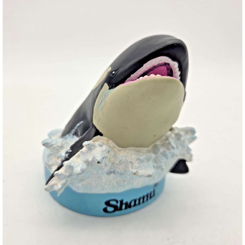 SeaWorld 3D SHAMU 2000 Ocean Tumbler Water Cup Topper Souvenir Killer Whale VTG